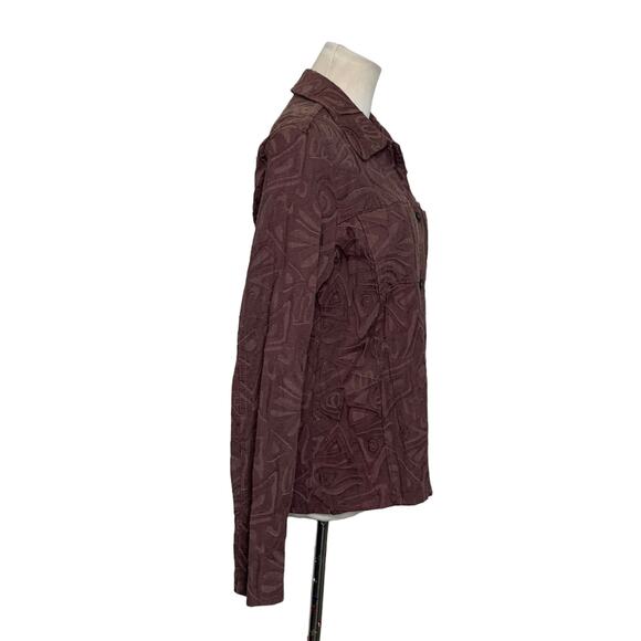 Kaktus brown buttoned stretched shacket size small - Picture 5 of 8